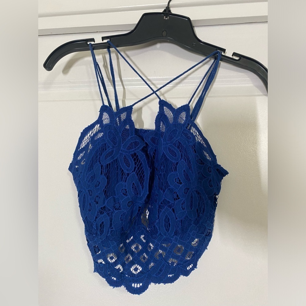 Free People Bralette Strappy Blue